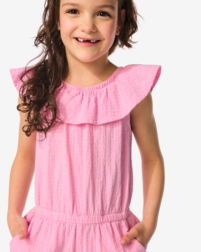kinder jumpsuit met ruffle roze 110/116 - 30853932 - HEMA