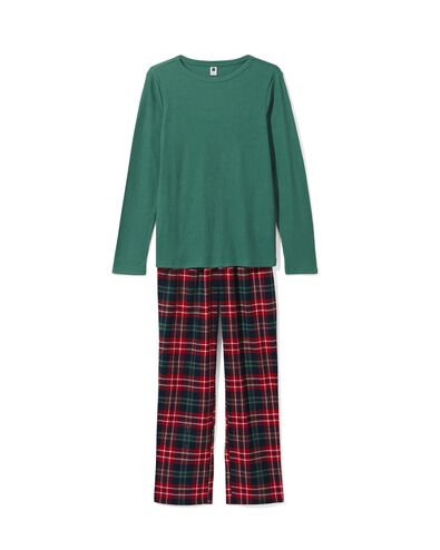 Damen-Pyjama, Jersey/Flanell rot rot - 23460200RED - HEMA