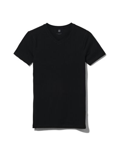 Herren-T-Shirt, Slim Fit, V-Ausschnitt schwarz XL - 34276836 - HEMA