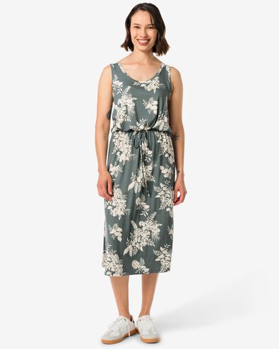 Damen-Kleid Hope, ärmellos, Blätter grün M - 36267752 - HEMA