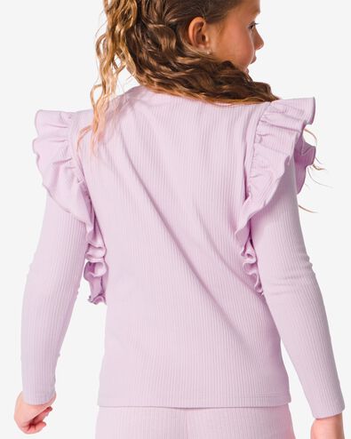 t-shirt enfant côte avec volant violet violet - 30839335PURPLE - HEMA