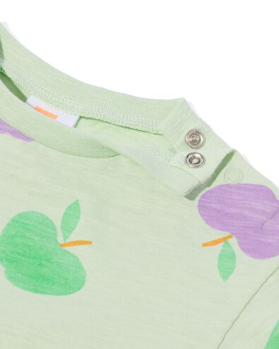 newborn baby t-shirt appels mintgroen 62 - 33497813 - HEMA