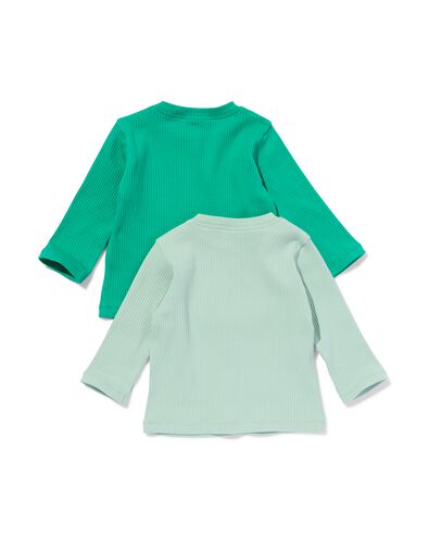baby shirts rib - 2 stuks vert vert - 33119870GREEN - HEMA