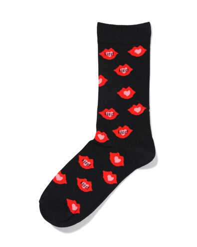 Socken, mit Baumwolle, Lots of Kisses schwarz 43/46 - 4141118 - HEMA
