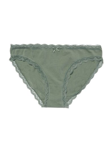 Damen-Slip, Baumwolle, Spitze grün XL - 19660119 - HEMA