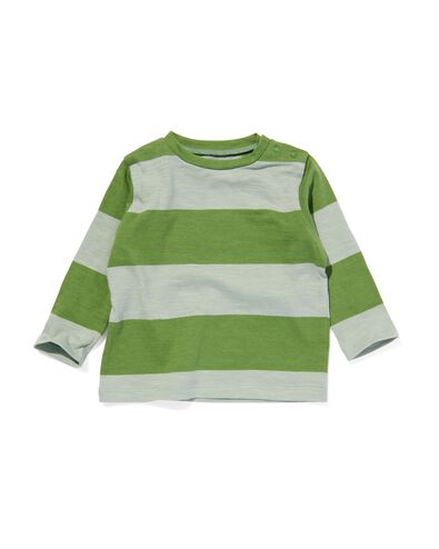 baby t-shirt met strepen groen 86 - 33179145 - HEMA