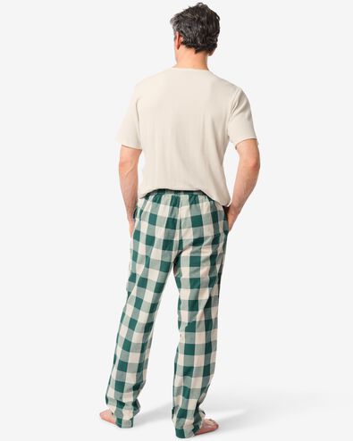 Herren-Pyjamahose, kariert, Baumwollpopeline grün XXL - 23650775 - HEMA