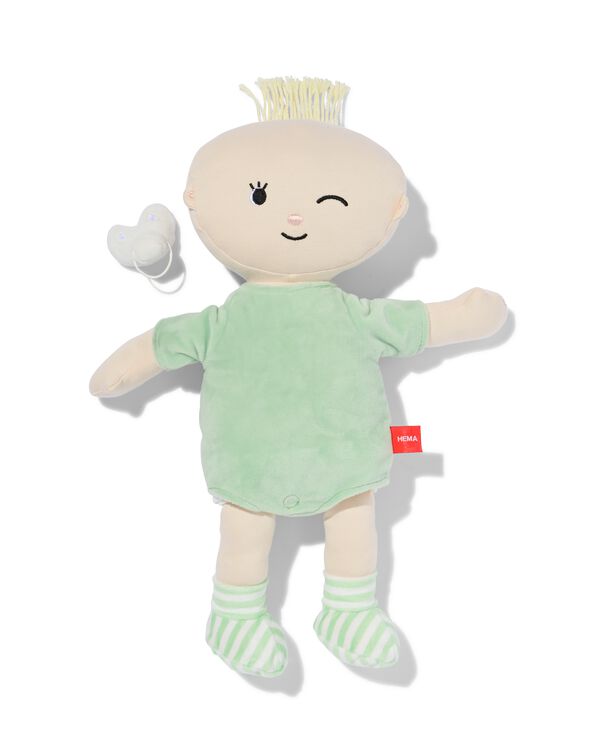 Knuffel babypop groen - 15100602 - HEMA