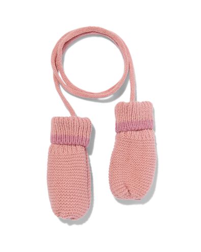 moufles en maille bébé avec cordon rose - 33233550PINK - HEMA