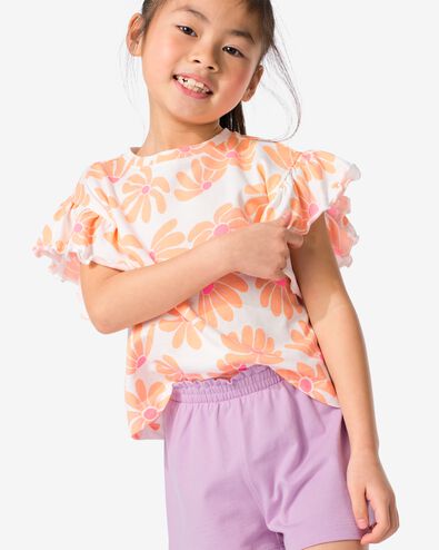 Kinder-Kleiderset, T-Shirt und Shorts, Baumwolle rosa 122/128 - 30861483 - HEMA