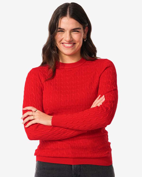 pull maillé Louisa pour femmes  rouge rouge - 36273460RED - HEMA