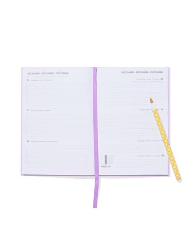 agenda scolaire 24/25 basic 18x12.5 lilas - 14591502 - HEMA