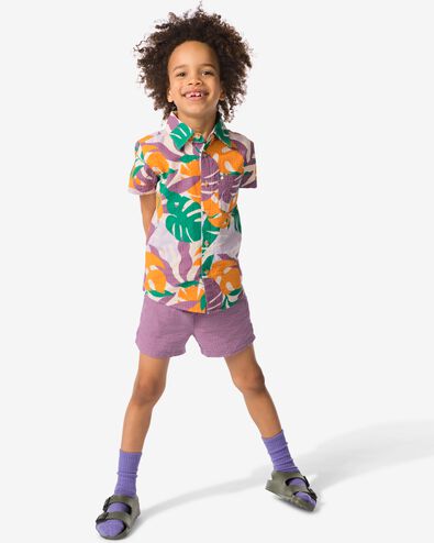 ensemble de vêtements enfant chemise et short violet 110/116 - 30779988 - HEMA