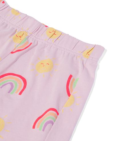 Kinder-Kurzpyjama, Baumwolle, Regenbogen, mit Puppen-Nachthemd lila 98/104 - 23061581 - HEMA