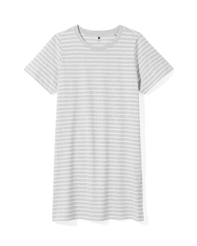 Damen-Nachthemd, Baumwolle, Streifen graumeliert S - 23490095 - HEMA