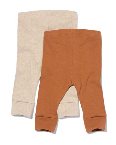 baby meegroei leggings rib - 2 stuks marron 74/80 - 33065352 - HEMA