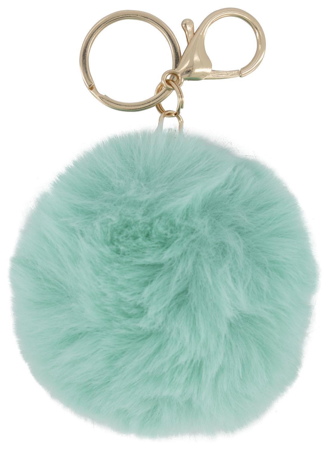 sleutelhanger fluffy pompon mint - HEMA